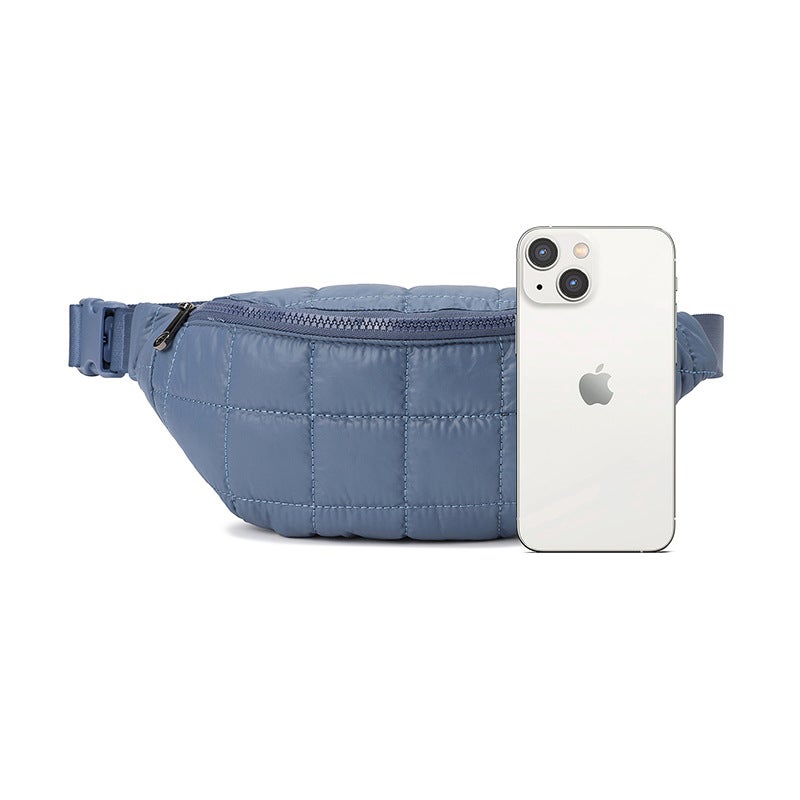 Waist Bag 2025 New Autumn and Winter down Bag Quilted Chest Bag Waist Bag Versatile Casual Crossbody Bag Pure Color Waist Bag - Image 4