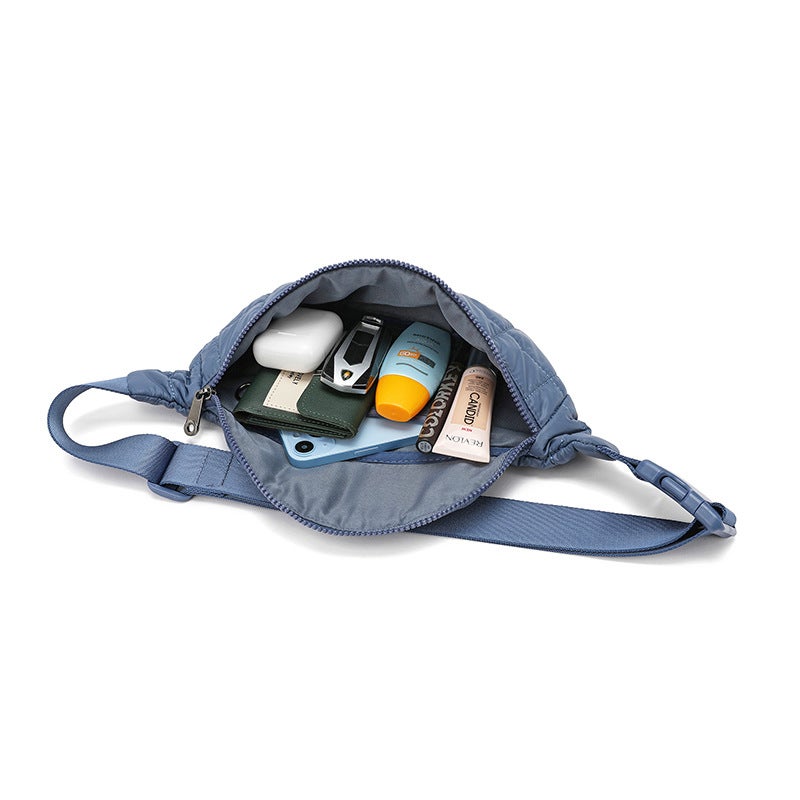 Waist Bag 2025 New Autumn and Winter down Bag Quilted Chest Bag Waist Bag Versatile Casual Crossbody Bag Pure Color Waist Bag - Image 5
