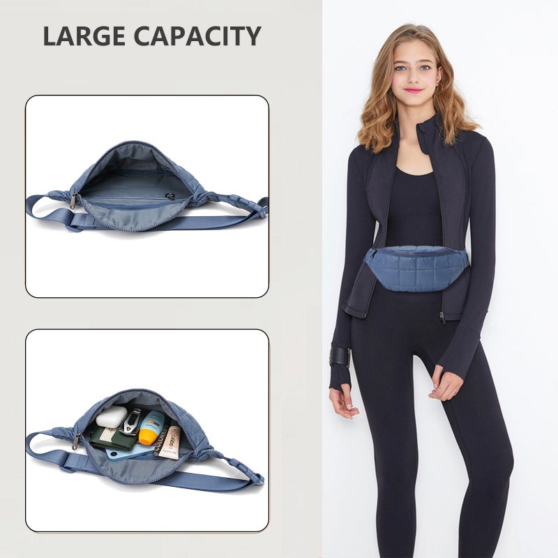 Waist Bag 2025 New Autumn and Winter down Bag Quilted Chest Bag Waist Bag Versatile Casual Crossbody Bag Pure Color Waist Bag - Image 3