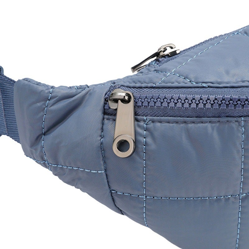 Waist Bag 2025 New Autumn and Winter down Bag Quilted Chest Bag Waist Bag Versatile Casual Crossbody Bag Pure Color Waist Bag - Image 2