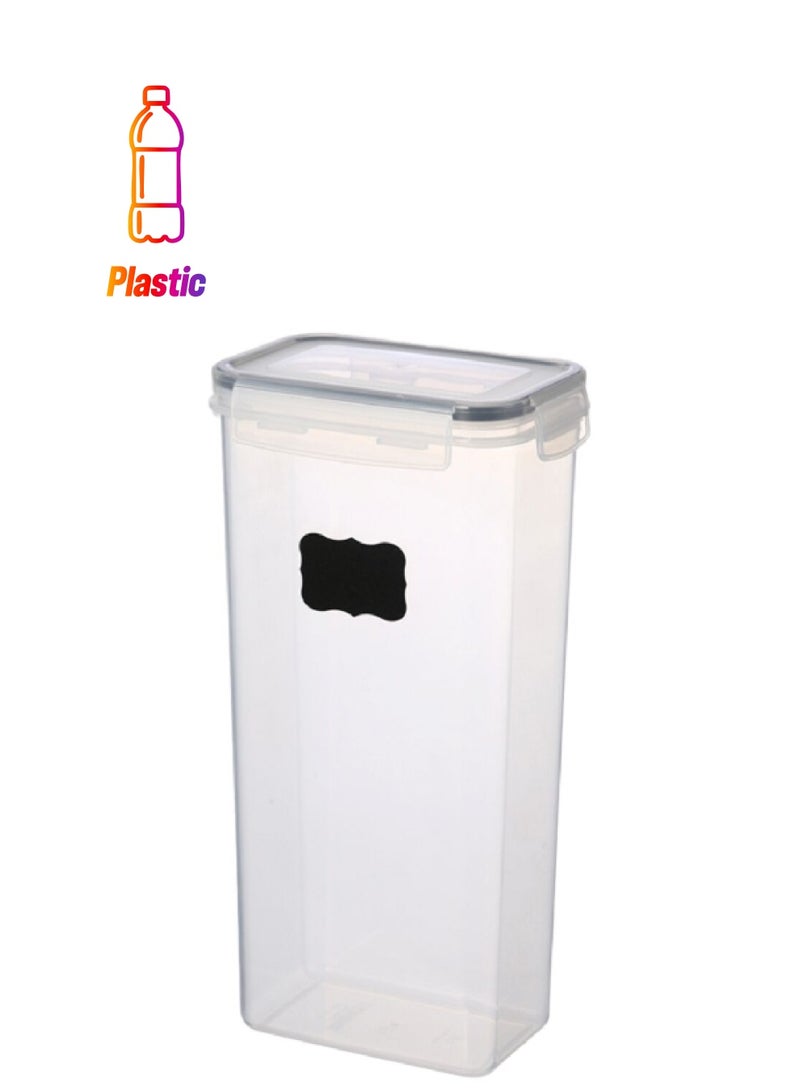 فيلي حافظة تخزين طعام بتصميم قوي وعالي الجودة مع لوحة جرافيتي شفافة، بسعة 2.8 لتر PP + SILICONE