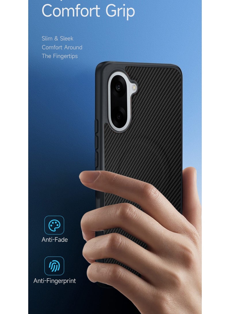 دبليو تيك غطاء خلفي واقٍ من السيليكون الناعم وألياف الكربون مع دعم Magsafe لهاتف OnePlus Nord CE5 5G 2025 (MCFPSN) - أسود - Image 2
