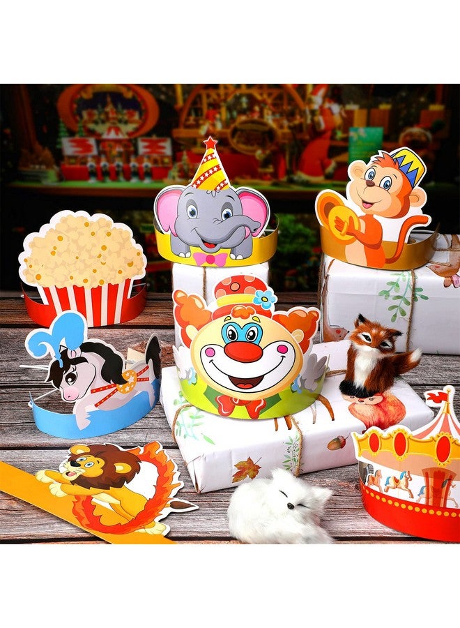 Woanger Circus Party Hats (32 Pcs), Cute Circus Crown Headbands With Ropes, Carnival Decorations For Kids Birthday Party Supply Costume - Image 2