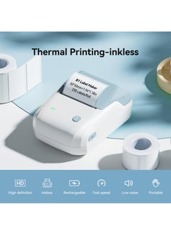 NIIMBOT B1 Wireless Bluetooth Label Printer with 1 Roll 50*30mm White Label Sticker and USB Cable, Portable Inkless Thermal Label Maker, Great for Supermarket, Retail Store and Home Printing Barcodes  - Image 5