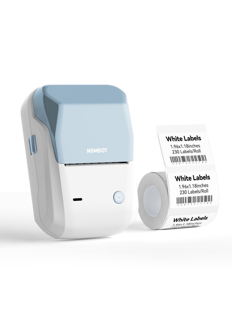 NIIMBOT - B1 Wireless Bluetooth Label Printer with 1 Roll 50*30mm White Label Sticker and USB Cable, Portable Inkless Thermal Label Maker, Great for Supermarket, Retail Store and Home Printing Barcodes - Image 1
