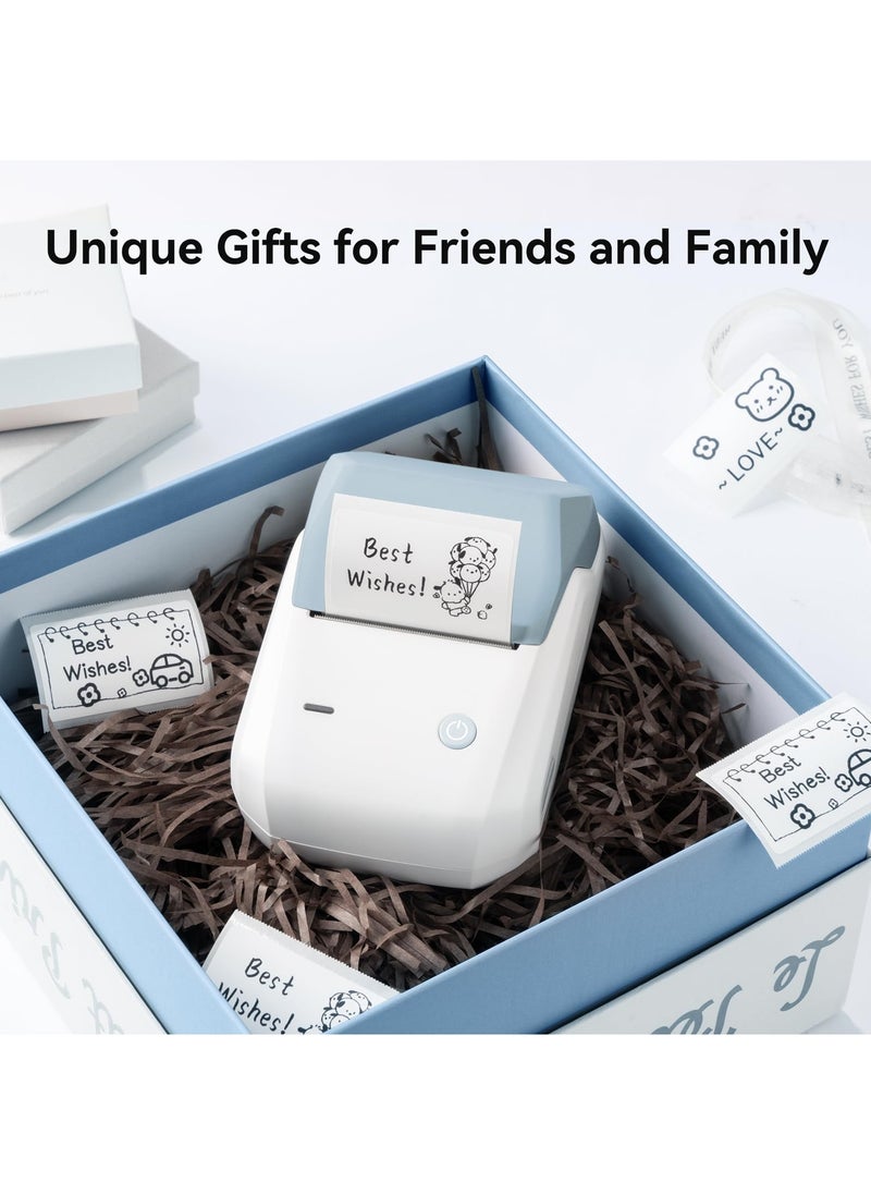 NIIMBOT - B1 Wireless Bluetooth Label Printer with 1 Roll 50*30mm White Label Sticker and USB Cable, Portable Inkless Thermal Label Maker, Great for Supermarket, Retail Store and Home Printing Barcodes - Image 1