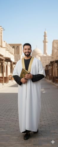 East West Souk Men's Abaya (Bisht) - Cloak Arab Dress (White) - Image 5