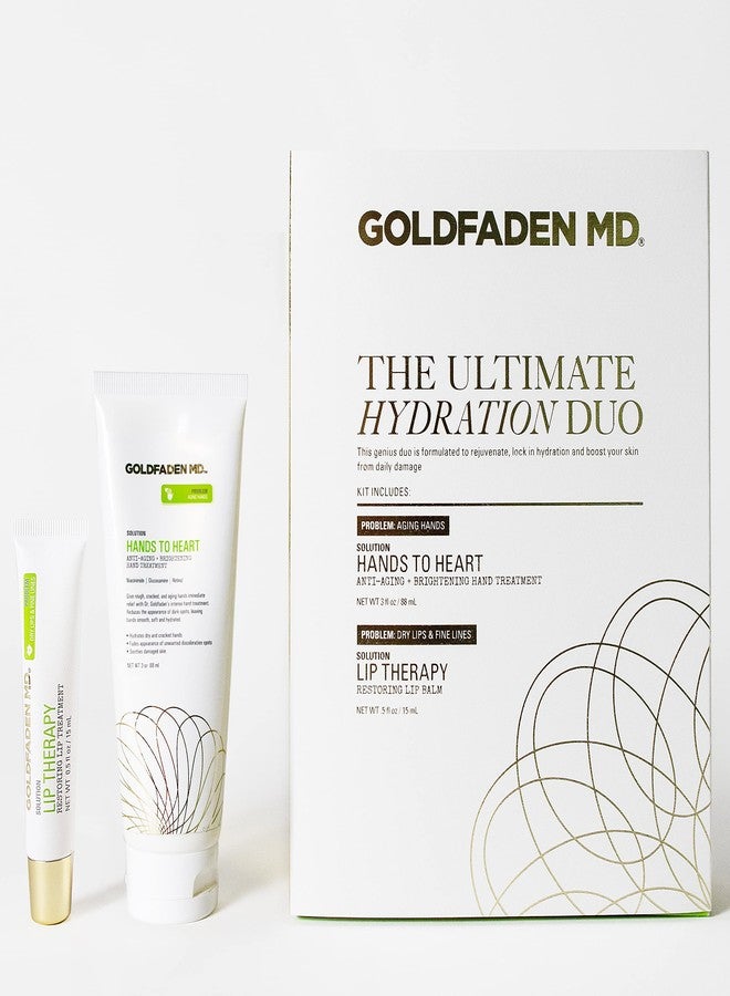 GOLDFADEN MD Ultimate Hydration Duo Hands to Heart Moisturizing Anti-Aging Hand Cream 3oz and Lip Therapy Restoring Lip Balm .5oz - Image 1