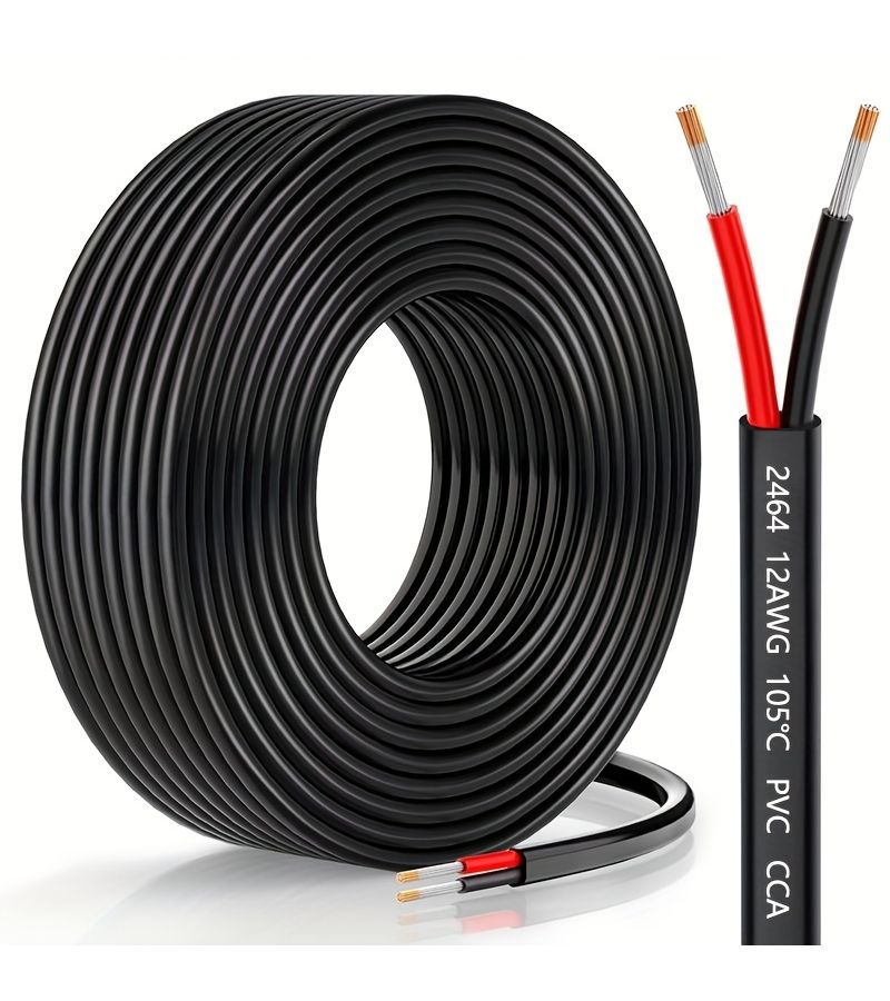 2 Conductor 18 Gauge 30Ft PVC CCA Extension Cord For 12V 24V Projects - Image 1
