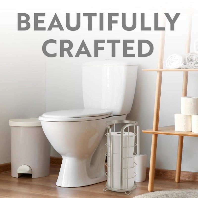 Brookstone , Nickel Toilet Paper Holder, Freestanding Bathroom Tissue Organizer, Minimalistic Storage Solution, Modern & Stylish Design [Holds MEGA Rolls] - Image 2