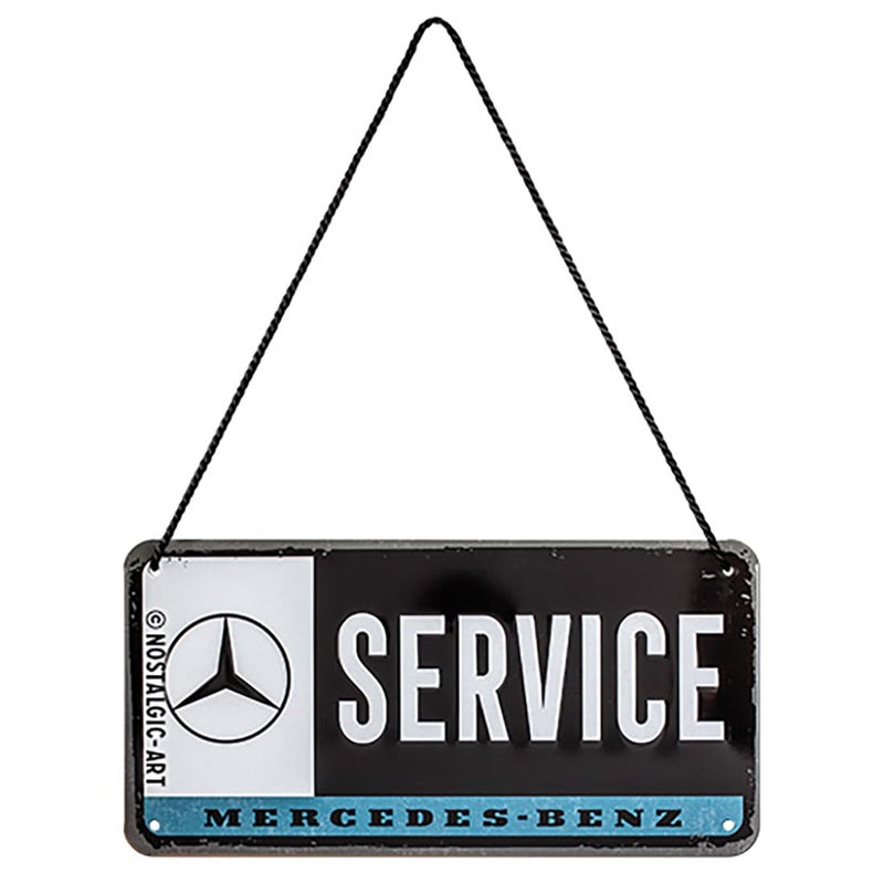 Nostalgic Art Nostalgic-Art Retro Hanging Sign Mercedes-Benz Service – Gift Idea for car accessories fans, Metal Plaque, Vintage design for decoration, 10 x 20 cm - Image 1