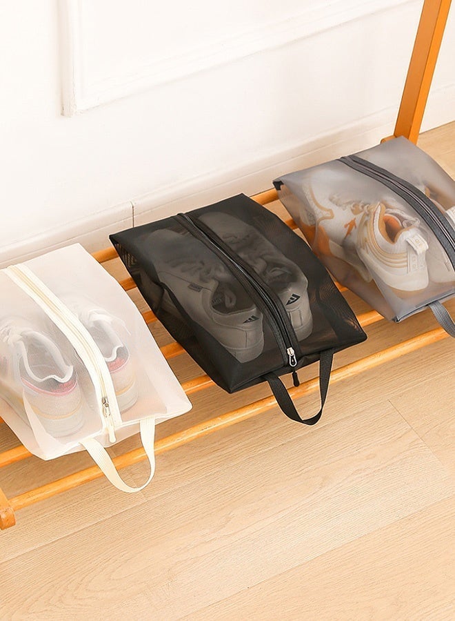 Monda Dustproof Travel Shoe Bag, Breathable and Mildew Resistant, Large Capacity, Reusable, Zippered Handle Design, Portable Travel Storage, Suitable for Men's and Women's Shoes, Available in Black, White and Gray. - Image 3