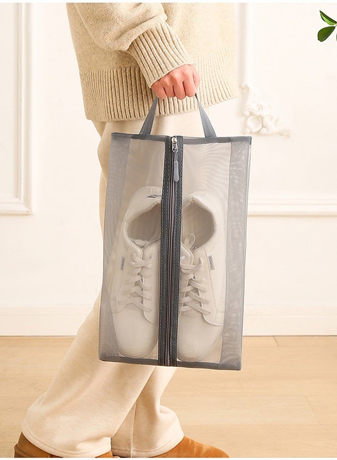 Monda Dustproof Travel Shoe Bag, Breathable and Mildew Resistant, Large Capacity, Reusable, Zippered Handle Design, Portable Travel Storage, Suitable for Men's and Women's Shoes, Available in Black, White and Gray. - Image 5