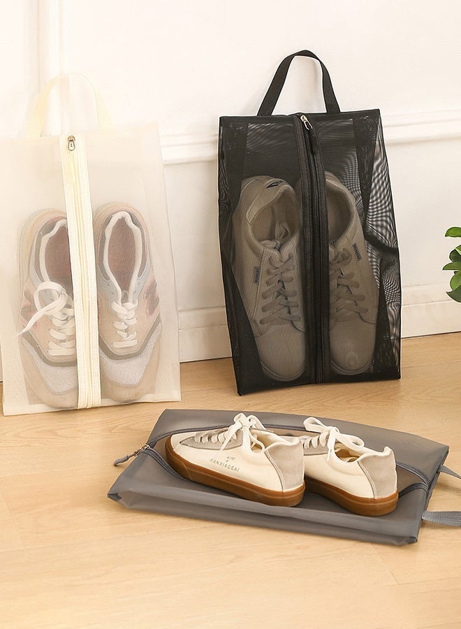 Monda Dustproof Travel Shoe Bag, Breathable and Mildew Resistant, Large Capacity, Reusable, Zippered Handle Design, Portable Travel Storage, Suitable for Men's and Women's Shoes, Available in Black, White and Gray. - Image 1