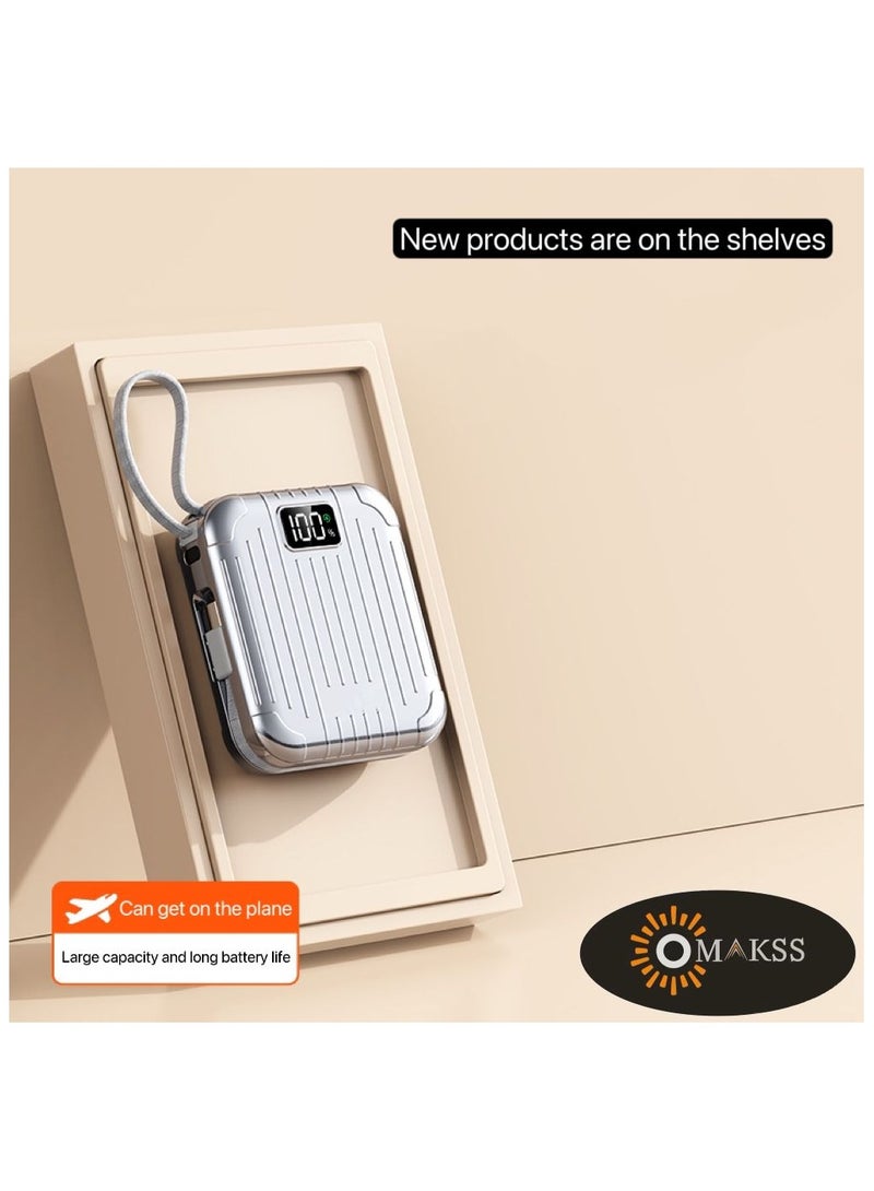 أوماكس بنك طاقة للشحن السريع بقدرة 10000 مللي أمبير في الساعة، توصيل طاقة 30 وات مع كابلات USB من النوع C وIOS وشاشة LED لسلسلة iPhone 15 و16 وSamsung S24/S23/S25 iPad وهواتف Android والمزيد - أسود - Image 5