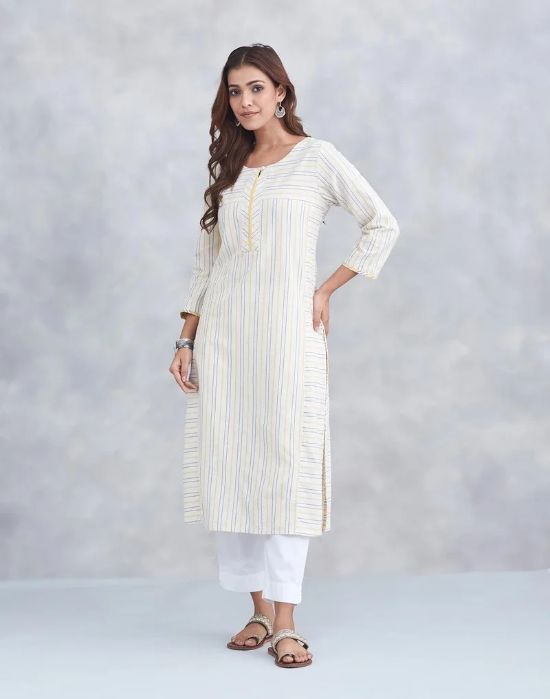 Fabindia  Offwhite Cotton Long Kurta for Women | Best Price UAE