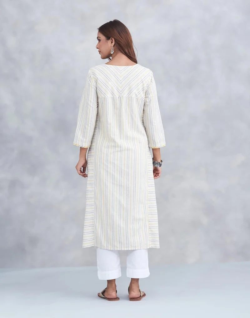 Fabindia  Offwhite Cotton Long Kurta for Women | Best Price UAE