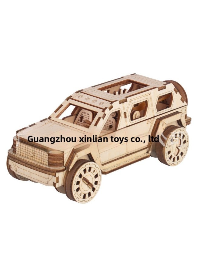 Xinlian Toys Special For Rubber Band Brake Car Series 3D Puzzle Jigsaw Puzzle DIY Handmade Toys-Color:MV02 SUV  - Image 1