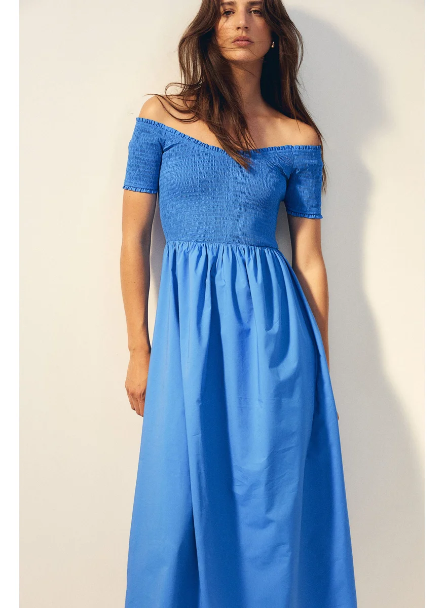 H&M Smocked Off-The-Shoulder Dress