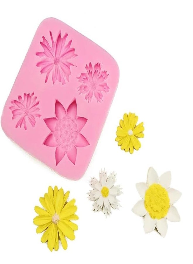 LEGACYCART 6-Cavity White Lotus, Orange Gerbera, Barberton, Gerbera Daisy, Lavendar Daisy Flower Silicone Fondant Molds for Chocolate Cookies Cupcake Cake Candy, Gummy, Jelly, Resin, Polymer Clay Art. - Image 1