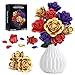 QIFUN Rose Bouquet Flowers Building Set 501Pcs Red Purple Golden Roses Artificial Flowers Botanical Collection Compatible with Lego Flowers Home Office Table Decor Gifts for HerMomGirlfriendWifeCouple - Image 2