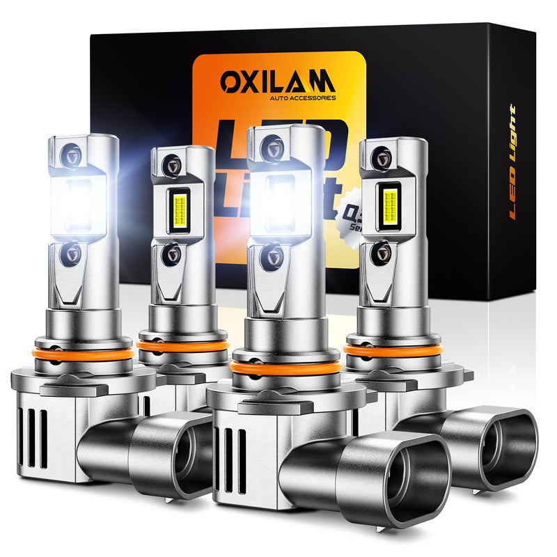 OXILAM New 9005 9006 LED Bulb Combo, HB-3 HB-4 90000LM 10X Ultra-Brightness, 3 Min Quick Installation, 60000H Longer Lifespan Driving Light, IP68 Waterproof, No Flicker, 99% Compatibility, 4PCS - Image 1
