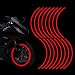 Leasinder 16pcs 1719 Reflective Wheel Rim Stripe Decal Sticker for Motorcycle Wheels Car Cycling Bike Bicycle Night Safety Decoration Stripe Universal Reflective Rim Stickers Style 1 Red - Image 2
