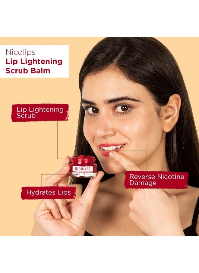 Bella Vita Organic - Nicolips Lip Scrub & Nicobalm Lip Balm Combo For Dry, Chapped & Dark Lips Remover Treatment, 20 G, 4 G - Image 1