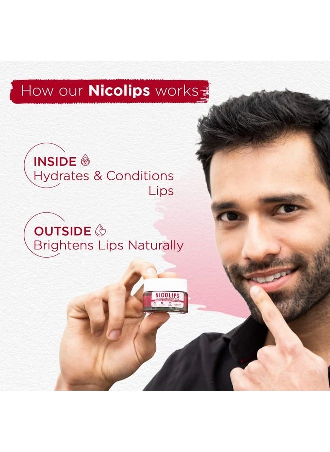Bella Vita Organic - Nicolips Lip Scrub & Nicobalm Lip Balm Combo For Dry, Chapped & Dark Lips Remover Treatment, 20 G, 4 G - Image 1