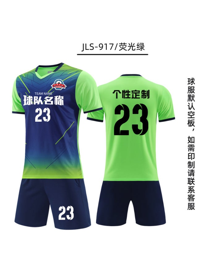 917-fluorescent Green Quick Dry Sports Football Training Suit New Suit Adult Children Training Camp Custom Football Suit