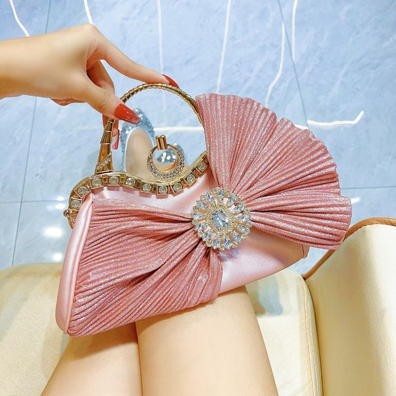 Sparkling Rhinestone Bow Evening Crossbody Bag for Women - Image 2