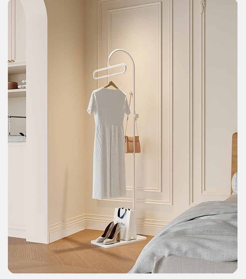 TMOHRA Metal Coat Rack Freestanding with 3 Hooks,170CM Sturdy Coat Racks Hanger Stand and Natural Marble Heavy Base,Clothes Stand Hat Hanger for Bedroom/Hallway/Entryway/Living Room (White) - Image 5