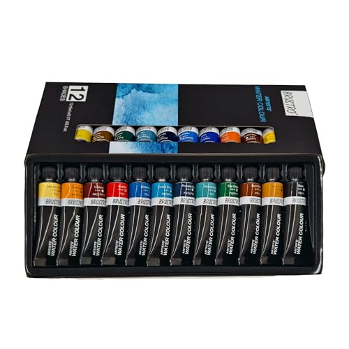 BRUSTRO Artist's Watercolour Paint |5ML Tubes Set of 12 Colours| Ideal for Landscape, Portrait, Paper, Painting, Artist, Professional Watercolor, Transparent Colors, Painting Dry & Wet, Fine Art - Image 5