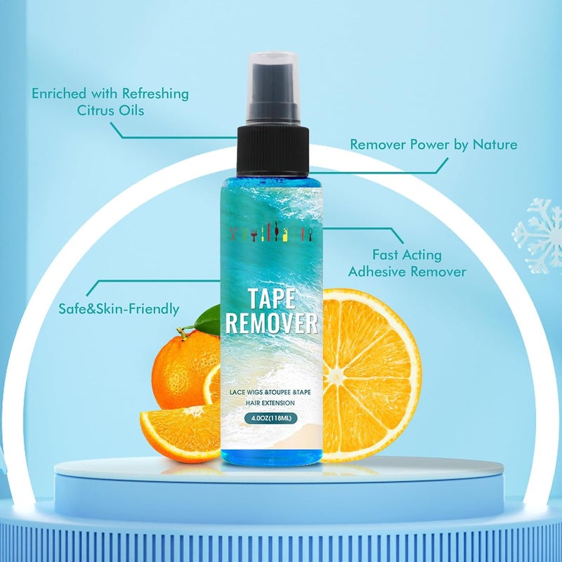 Global simple assemble options Tape in Extension Remover 4OZ, Fast Acting Hair Extension & Lace Glue Remover, Citrus Oil Enriched, Gentle on Skin, Non-Greasy, Easy to Use for Wigs and Hair Extensions Easy clean surface - Image 3