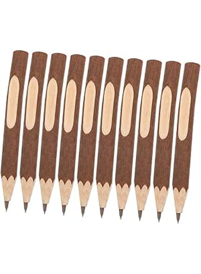 Natural Wooden Bark Ballpoint Pens 10pcs Biodegradable Portable Office Supplies - Image 1