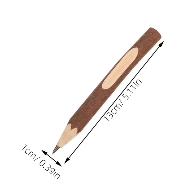 Natural Wooden Bark Ballpoint Pens 10pcs Biodegradable Portable Office Supplies - Image 3