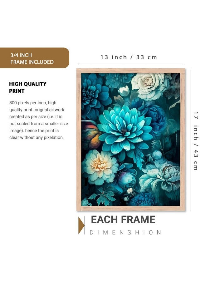 walllane - Painting for Wall Decoration - Floral Painting for Living Room Bedroom Office Room Decor - Premium Digital Paintings with Frame for Home Decoration - Pack of 6 (13x17 inch, A) - Image 2