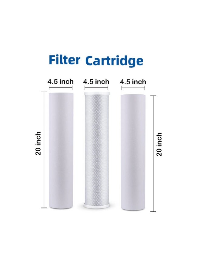 Aqua Care Whole House Water Filter Replacements Carbon & Sediment Filter Cartridges 3-Stage - Image 2