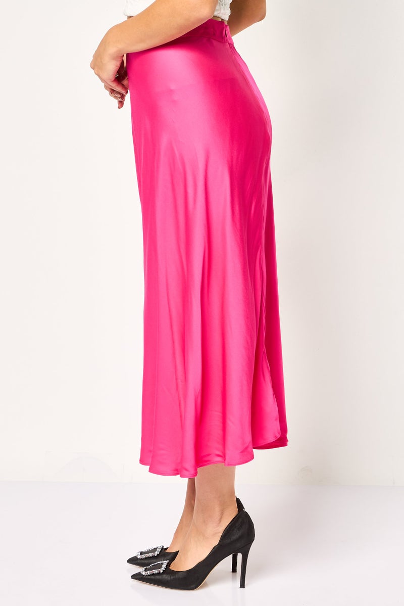 ESPRIT Women Plain Midi Skirt, Bright Pink - Image 2