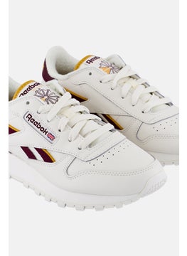 Reebok Kids Boy Classic Leather Lace Up Running Shoes, Off White  - Image 3