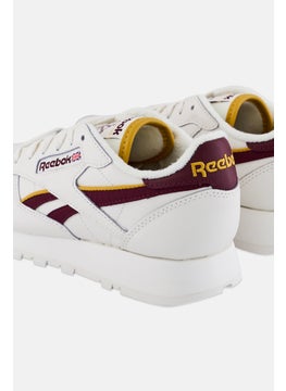 Reebok Kids Boy Classic Leather Lace Up Running Shoes, Off White  - Image 2