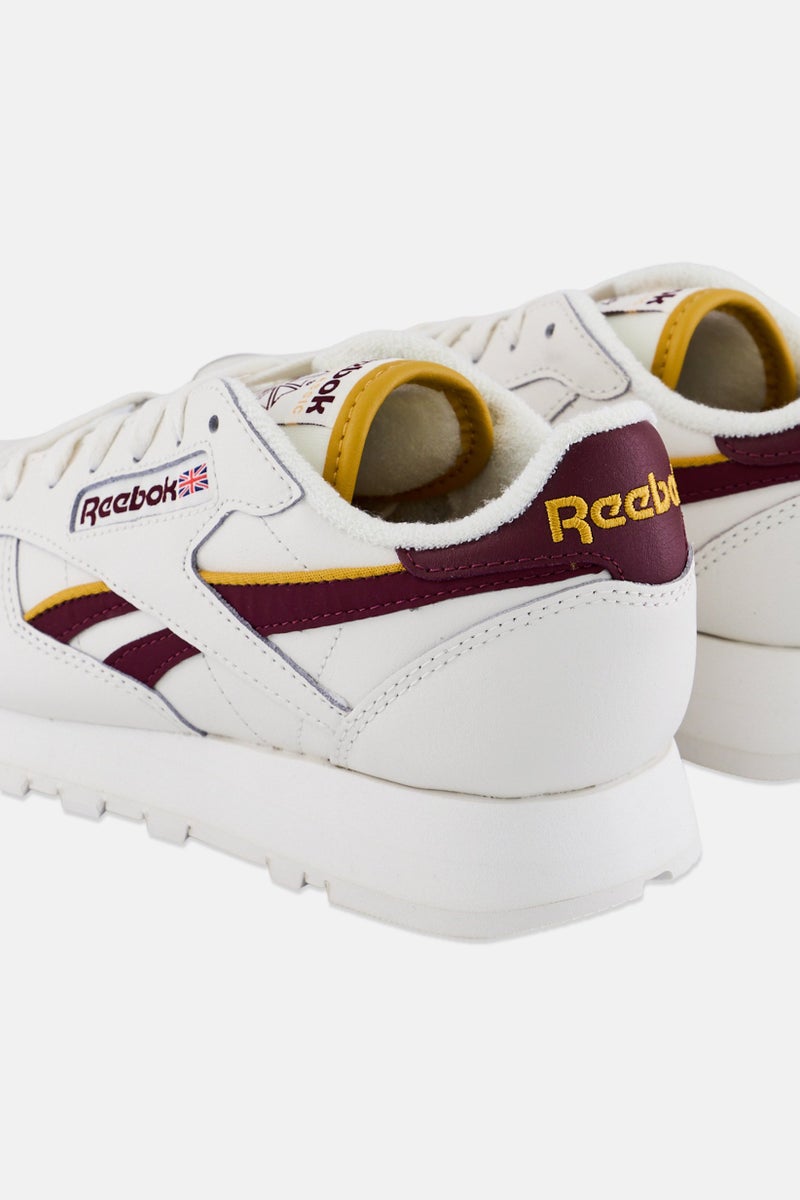 Reebok Kids Boy Classic Leather Lace Up Running Shoes, Off White  - Image 2