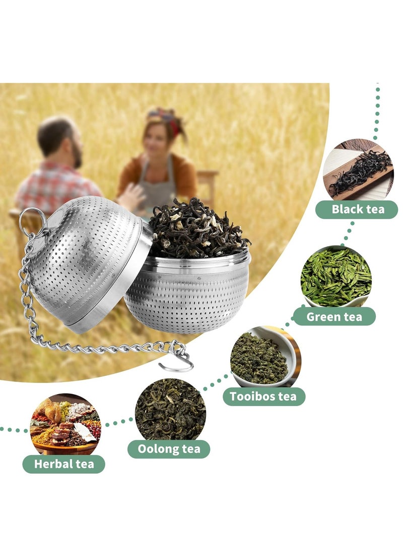 RATSAW - Pack of 2 Tea Strainers for Loose Tea Tea Infuser for Loose Tea Tea Strainer Stainless Steel Exquisite Tea Brewer Strainer Ball Can Be Used for Teapot Tea Cup Kitchen Cooking - Image 1