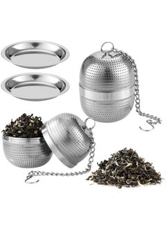 Pack of 2 Tea Strainers for Loose Tea Tea Infuser for Loose Tea Tea Strainer Stainless Steel Exquisite Tea Brewer Strainer Ball Can Be Used for Teapot Tea Cup Kitchen Cooking