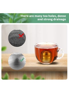 RATSAW Pack of 2 Tea Strainers for Loose Tea Tea Infuser for Loose Tea Tea Strainer Stainless Steel Exquisite Tea Brewer Strainer Ball Can Be Used for Teapot Tea Cup Kitchen Cooking  - Image 3