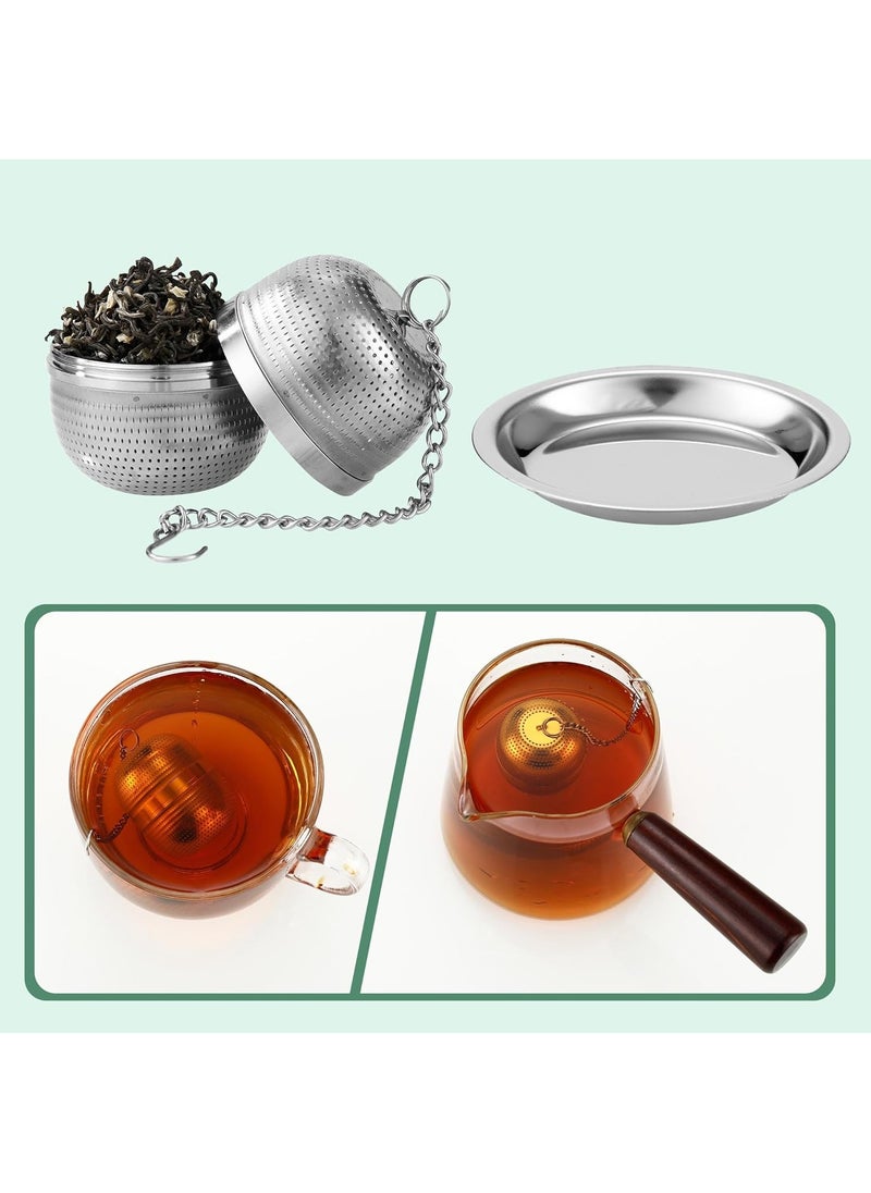 RATSAW - Pack of 2 Tea Strainers for Loose Tea Tea Infuser for Loose Tea Tea Strainer Stainless Steel Exquisite Tea Brewer Strainer Ball Can Be Used for Teapot Tea Cup Kitchen Cooking - Image 1