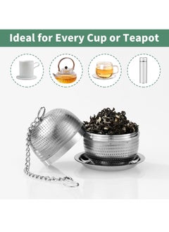 RATSAW Pack of 2 Tea Strainers for Loose Tea Tea Infuser for Loose Tea Tea Strainer Stainless Steel Exquisite Tea Brewer Strainer Ball Can Be Used for Teapot Tea Cup Kitchen Cooking  - Image 2
