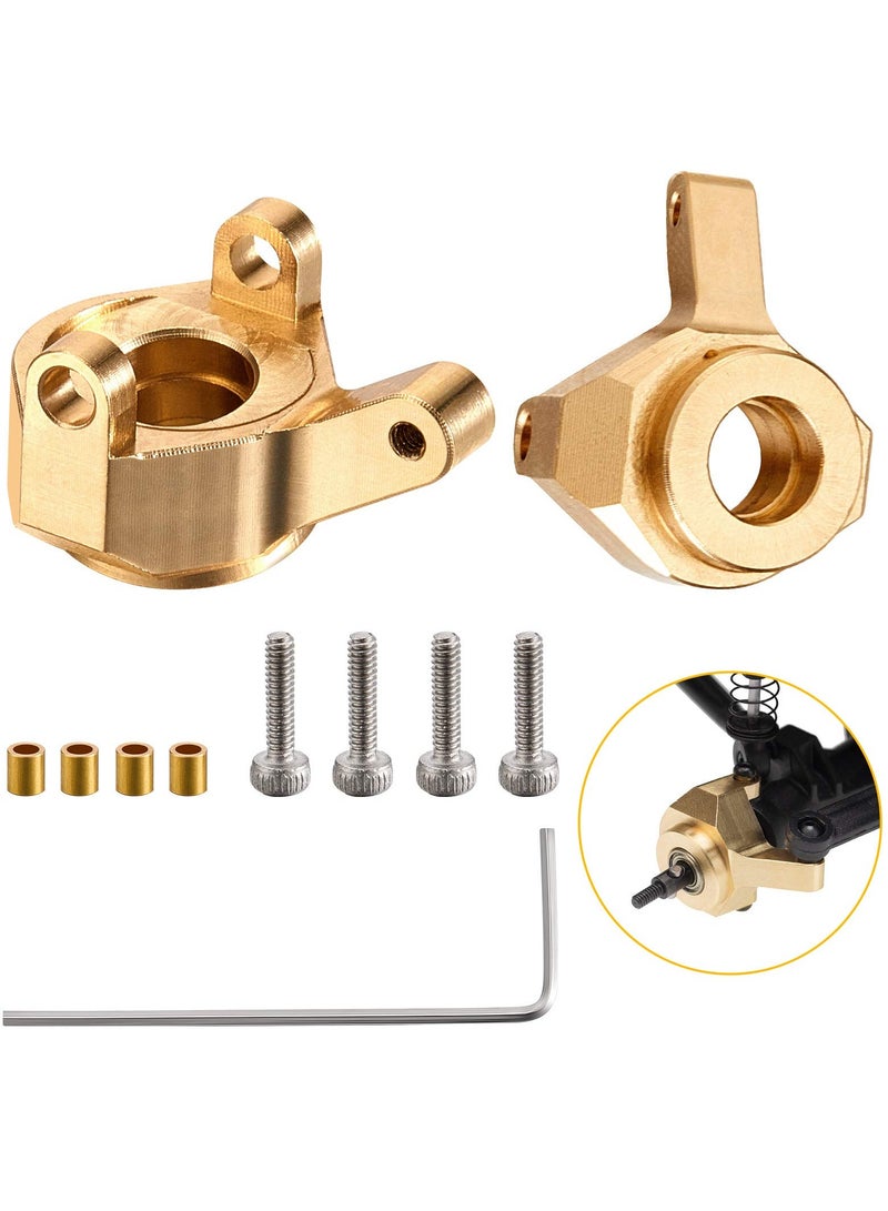 SYOSI 2 Pieces Brass Steering Knuckle Brass Inner Portal Drive Housing Steering Knuckle Weights Steering Knuckle Counterweight Compatible with AXIAL SCX24 AXI90081 1/24 RC Crawler Car - Image 1