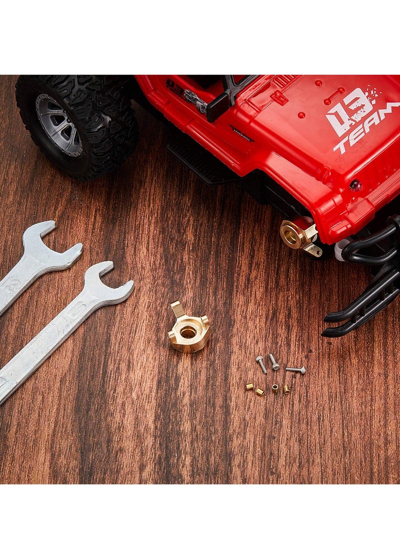 SYOSI 2 Pieces Brass Steering Knuckle Brass Inner Portal Drive Housing Steering Knuckle Weights Steering Knuckle Counterweight Compatible with AXIAL SCX24 AXI90081 1/24 RC Crawler Car - Image 5