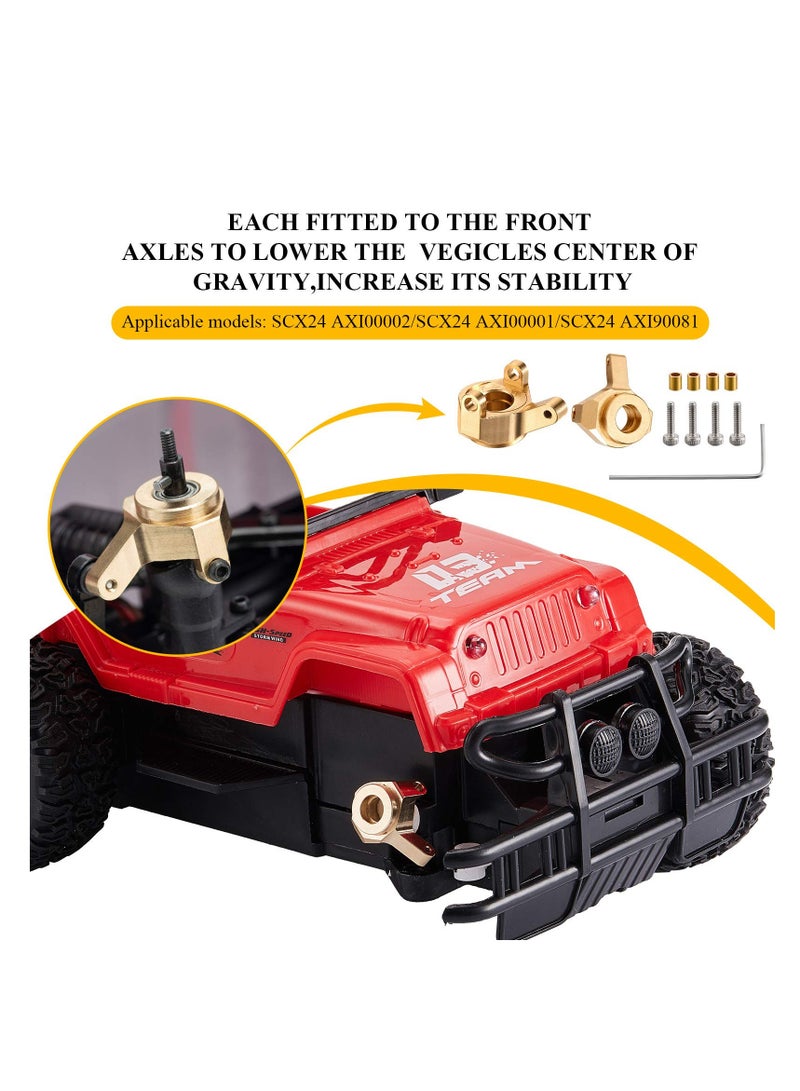 SYOSI 2 Pieces Brass Steering Knuckle Brass Inner Portal Drive Housing Steering Knuckle Weights Steering Knuckle Counterweight Compatible with AXIAL SCX24 AXI90081 1/24 RC Crawler Car - Image 4